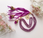 تسبیح صد دانه گل دار با پلاک یا امیرالمومنین (ع)