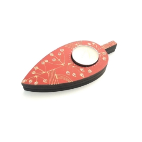 جا شمعی چوبی طرح برگ