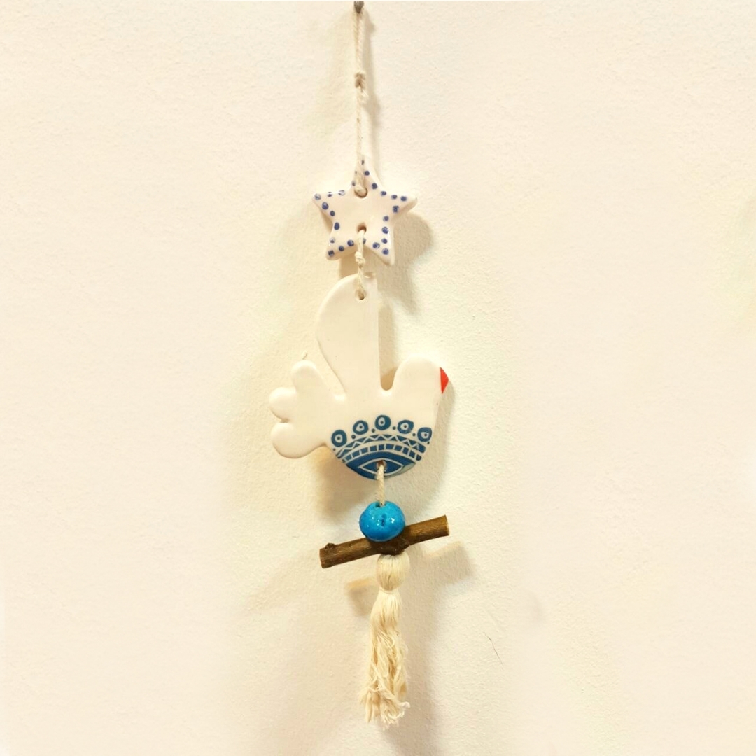 آویز تزینی سفالی پرنده