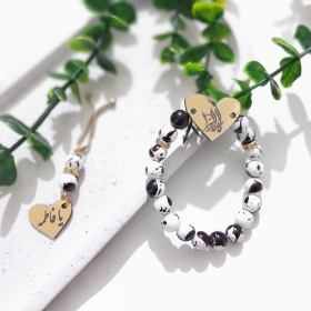 دستبند به همراه گیره روسری طرح های فاطمه زهرا (س) - رنگی