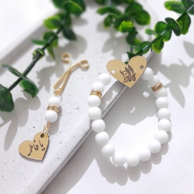 دستبند به همراه گیره روسری طرح های فاطمه زهرا (س) - رنگی