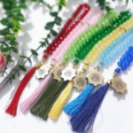 تسبیح 33 دانه پلاک دار یا فاطمه زهرا - رنگی