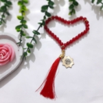 تسبیح 33 دانه پلاک دار یا فاطمه زهرا - رنگی