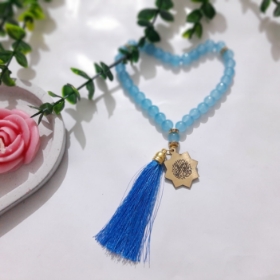 تسبیح 33 دانه پلاک دار یا فاطمه زهرا - رنگی