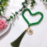 تسبیح 33 دانه پلاک دار یا فاطمه زهرا - رنگی