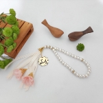 تسبیح 33 دانه گل دار با پلاک یامهدی (عج) متوسط