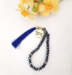 تسبیح 33 دانه پلاک دار کریستالی طرح امام عصر - رنگی