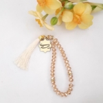 تسبیح 33 دانه پلاک دار کریستالی طرح امام عصر - رنگی