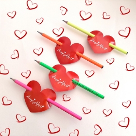 مداد با کاور قلبی طرح من یار امیر مومنانم - بسته 20 عددی