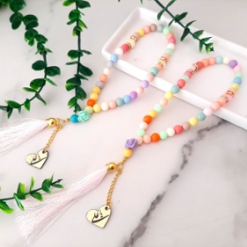 تسبیح 33 دانه پلاک دارک کودکانه یا علی - رنگی
