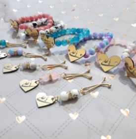 دستبند به همراه گیره روسری طرح های حضرت امیرالمومنین - آبرنگی جور- غدیر