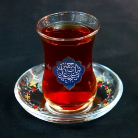 استکان کمر باریک طرح یا حسین بن علی - محرم