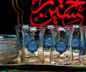 استکان کمر باریک طرح یا حسین بن علی - محرم