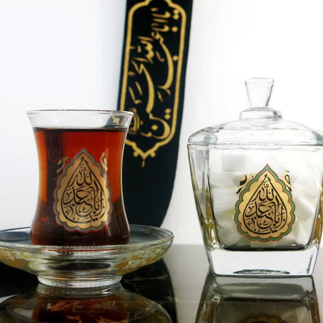 قندان بلور طرح یا اباعبدالله - محرم