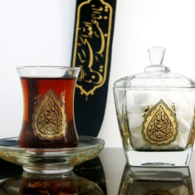 قندان بلور طرح یا اباعبدالله - محرم