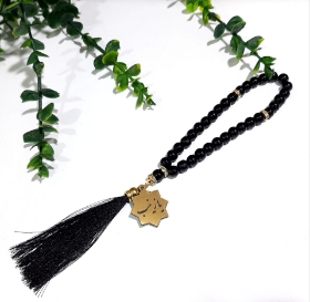 تسبیح 33 دانه پلاک دار یا زینب - مشکی