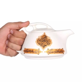 قوری چینی مدل هتلی طرح حسین منی و انا من حسینی- محرم