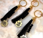 آویز کیف - جاسوئیچی کریستالی طرح یا فاطمه الزهرا - مشکی