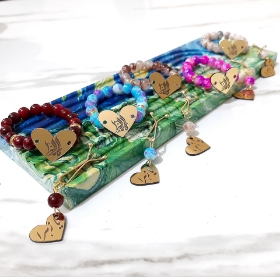 دستبند به همراه گیره روسری طرح های فاطمه زهرا (س) - آبرنگی