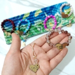 دستبند به همراه گیره روسری طرح های فاطمه زهرا (س) - آبرنگی