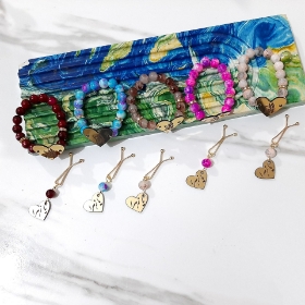 دستبند به همراه گیره روسری طرح های فاطمه زهرا (س) - آبرنگی