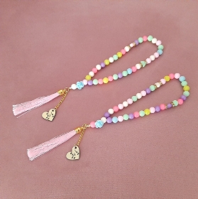 تسبیح 33 دانه پلاک دارک کودکانه یا رقیه - رنگی