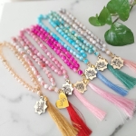 تسبیح 33 دانه پلاک دار یا فاطمه زهرا - آبرنگی