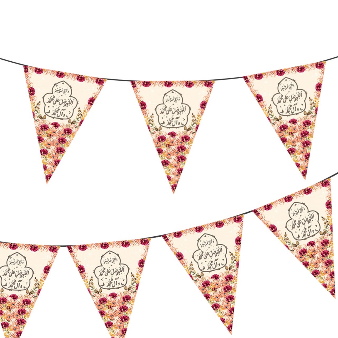 ریسه ساتن مثلثی طرح صلوات