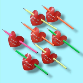 مداد با کاور قلبی طرح امام مهربانم دوستت دارم - بسته 10 عددی