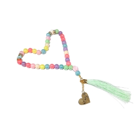 تسبیح 33 دانه پلاک دارک کودکانه یا مهدی - رنگی