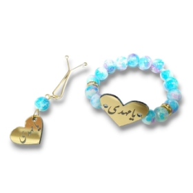 دستبند به همراه گیره روسری طرح امام عصر (عج) - آبرنگی