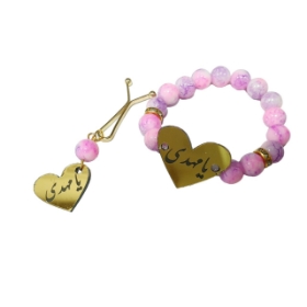 دستبند به همراه گیره روسری طرح امام عصر (عج) - آبرنگی