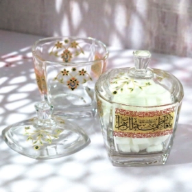 قندان بلور طرح یا فاطمه الزهرا - فاطمیه