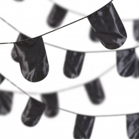 ریسه ساتن بدون نوشته - مشکی