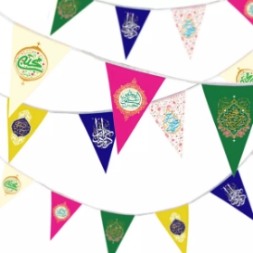 ریسه ساتن مثلثی طرح ولادت امام حسن مجتبی