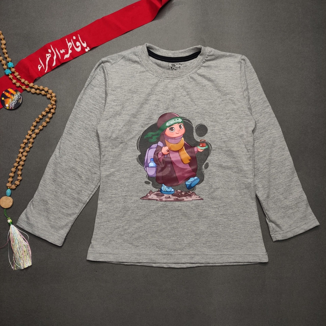 تصویر  تیشرت دخترانه آستین بلند طرح زائر کوچلو