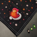 تصویر  روسری مشکی طرح یا رقیه/ قواره 100