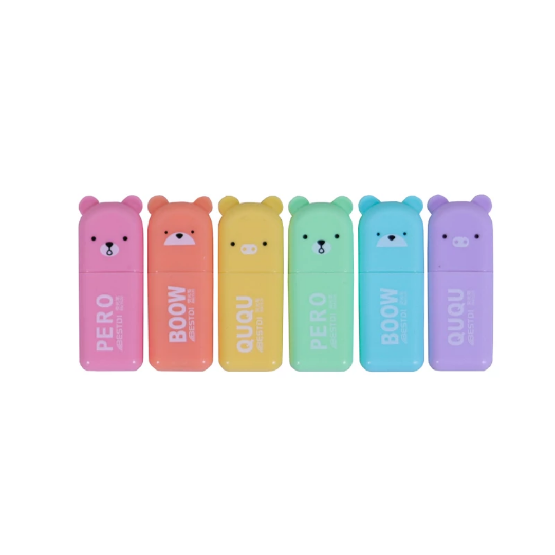 تصویر  ماژیک علامت زن 5 رنگ دارای جعبه طرح تدی