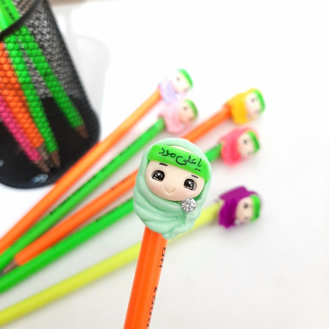 تصویر  مداد و سرمدادی عروسکی یا علی مدد - دخترانه