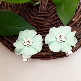 گل سر پلاک دار سبز روشن - یا علی- غدیر