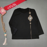 تصویر  تیشرت مشکی آستین بلند طرح یا حسین اسلیمی