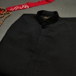 تصویر  پیراهن مشکی پسرانه آستین بلند یقه 3 سانت قاپک مخفی