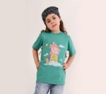 تصویر  تیشرت آستین کوتاه سبز طرح بیعت / دخترانه