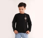 تصویر  تیشرت مشکی آستین بلند طرح یا حسین اسلیمی