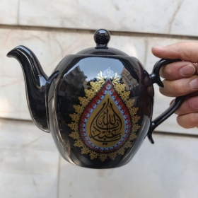 قوری مشکی طرح یا اباعبدالله - یا ابالفضل - محرم