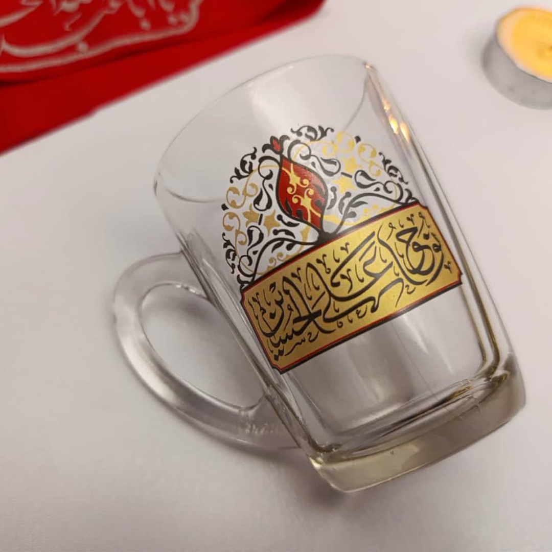 تصویر  استکان دسته دار بزرگ طرح نوحوا علی الحسین (ع) - بسته 6 عددی