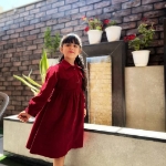 تصویر  پیراهن دخترانه / زرشکی