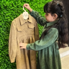 تصویر  پیراهن دخترانه / کرم