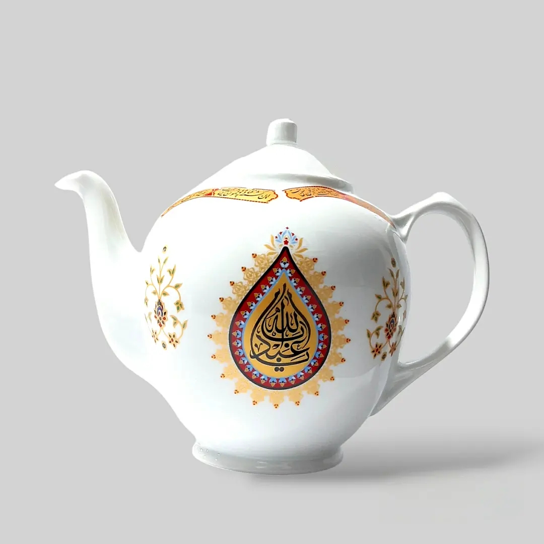 قوری چینی طرح یا اباعبدالله بزرگ 3 لیتری | فروشگاه دیدار