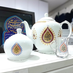 قوری چینی طرح یا اباعبدالله برای محرم | فروشگاه دیدار